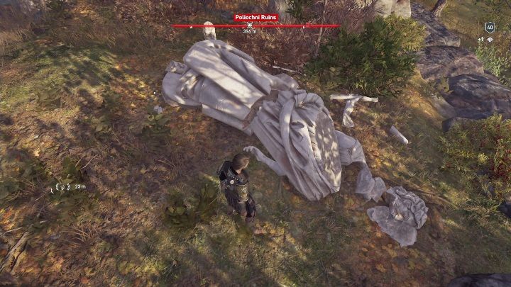 How to solve: Above the lions lair there is a broken statue - Ainigmata Ostraka on Hephaistos Islands in Assassins Creed Odyssey - Ainigmata Ostraka - Assassins Creed Odyssey Guide