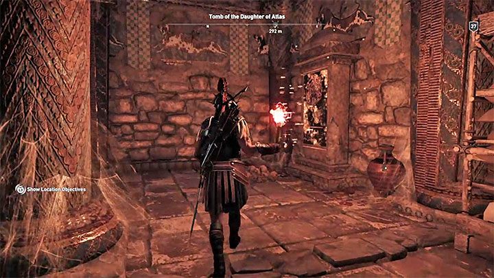 The ancient stela is in the left corner of the main room of the tomb - Arcadia - Tombs in Assassins Creed Odyssey Game - Tombs - Assassins Creed Odyssey Guide
