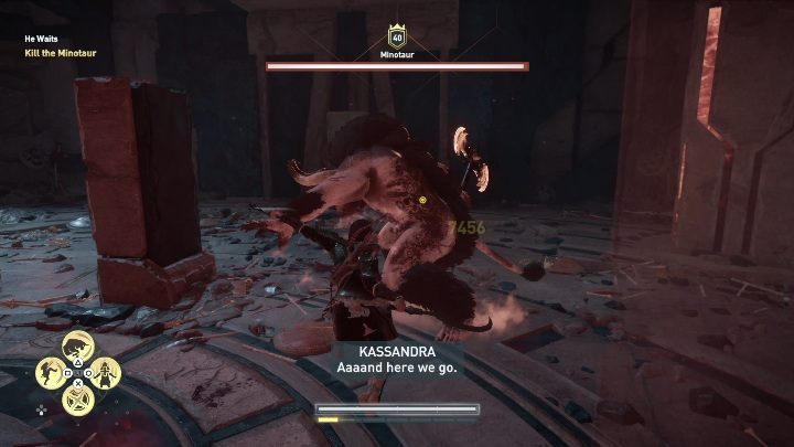 The Minotaur uses an axe, dealing heavy long-range damage - Minotaur | Mythical creatures in Assassins Creed Odyssey - Mythical creatures - Assassins Creed Odyssey Guide