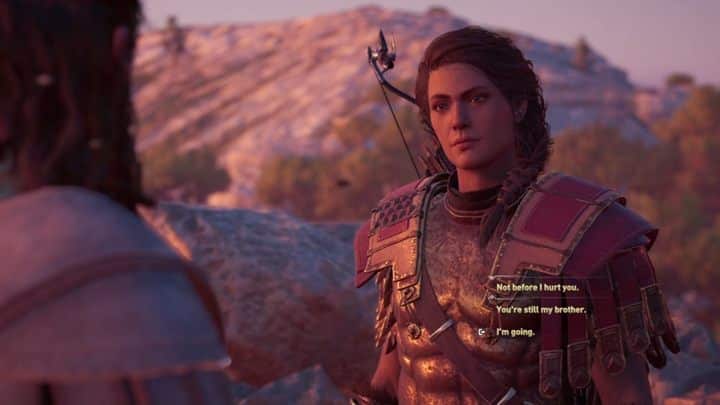 When you leave the mysterious ruins on the island, you will meet Deimos - Important choices in Chapter 4 of Assassins Creed Odyssey - Important choices - Assassins Creed Odyssey Guide