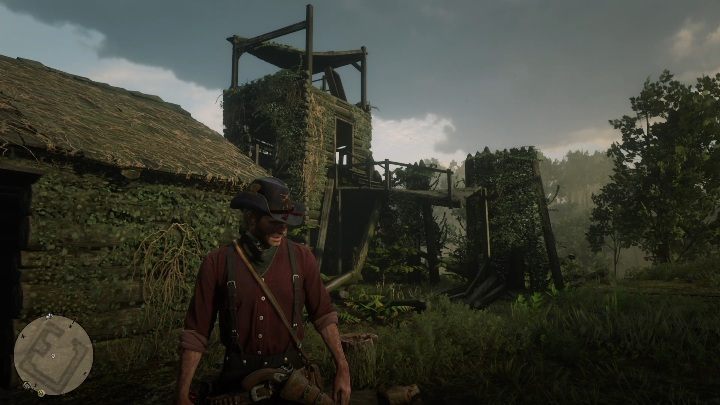 The hat is in an old fort, inside one 