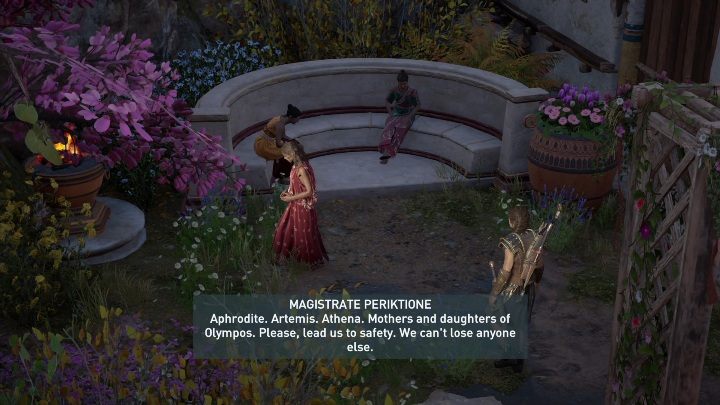 To start a mission, you need to talk to one of the women - Daughters of Lalaia - Side Quests in Assassins Creed Odyssey - Side Quests - Assassins Creed Odyssey Guide