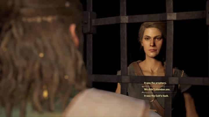 Deimos visits you when you are in the cell - Important choices in Chapter 8 of Assassins Creed Odyssey - Important choices - Assassins Creed Odyssey Guide