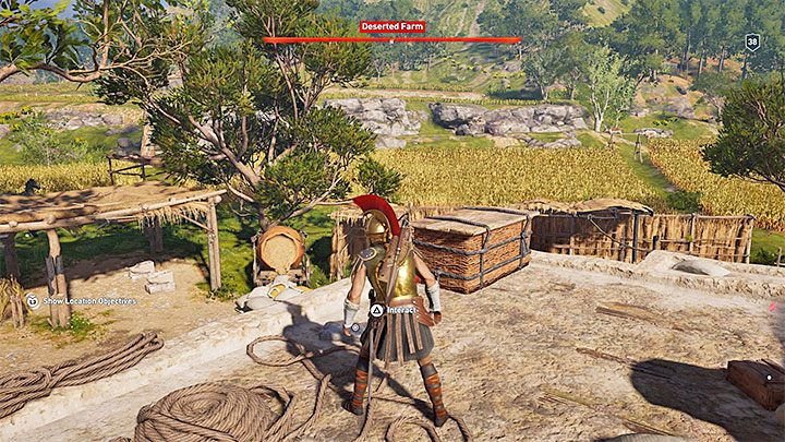 The location of the Enigmatic Ostraka: Visit the Deserted Farm in the northern part of Arcadia - Ainigmata Ostraka in Arcadia in Assassins Creed Odyssey - Ainigmata Ostraka - Assassins Creed Odyssey Guide