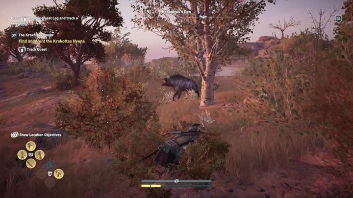 Description: This agile legendary beast likes to jump around a lot - The Krokottas Hyena (Kythera Island) - Hunting for Seven Beasts - Hunting for Seven Beasts - Assassins Creed Odyssey Guide