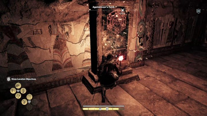 Continue to reach a room with a board - Argolis - Tombs in Assassins Creed Odyssey Game - Tombs - Assassins Creed Odyssey Guide