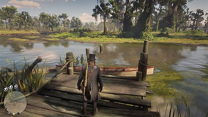 After buying the upgrade, go along the shore near the gang camp, and you will find a boat (an example is shown in the picture) - Where do I find the boat in RDR2? - FAQ - Red Dead Redemption 2 Guide