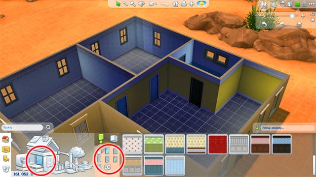 Go to a proper section in the build panel - Building a house | The house - The house - The Sims 4 Game Guide