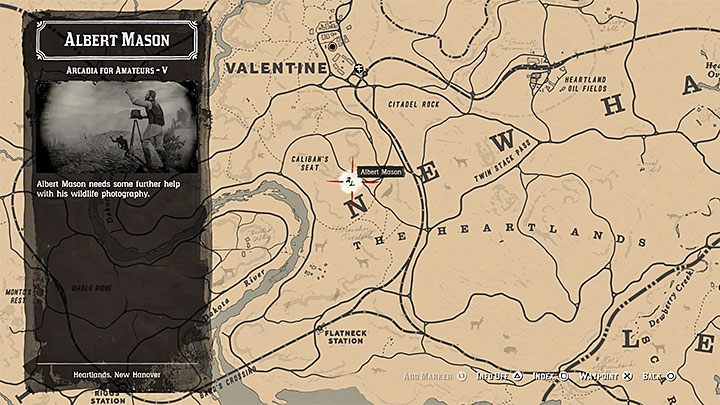 This mission marker appears a little bit to the south from Valentine - 