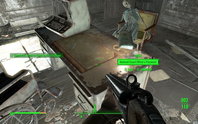 You will find the password in one of the offices on the first floor - National Guard Training Yard - Malden - Sector 2 - Fallout 4 Game Guide & Walkthrough