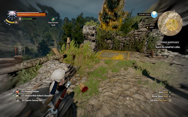 A hatch that leads to a stash near griffins nest - A Surprise Inheritance - Treasure hunts - The Witcher 3: Wild Hunt Game Guide & Walkthrough