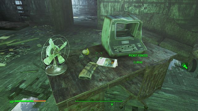 In one of the rooms at the first floor, on the desk, you find an issue of Picket Fences and a key to the storage - Hardware Town - Center of Boston - Sector 6 - Fallout 4 Game Guide & Walkthrough