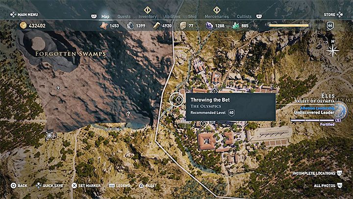 Starting location: Talk to bookmaker Aletes in the Olympic village - Side Quests on Elis in Assassins Creed Odyssey - Side Quests - Assassins Creed Odyssey Guide