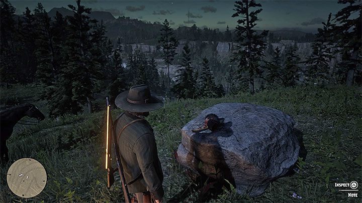 The cut off head with the last fragment of the riddle (Killer Clue Piece) lies on the neighboring smaller scale - American Dreams in Red Dead Redemption 2 - Side quests - Red Dead Redemption 2 Guide