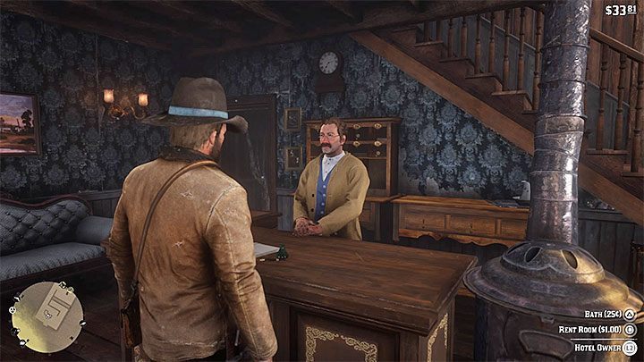 Alternatively, you can also rent a room in a hotel - How to quickly change the time of day in RDR2? - FAQ - Red Dead Redemption 2 Guide