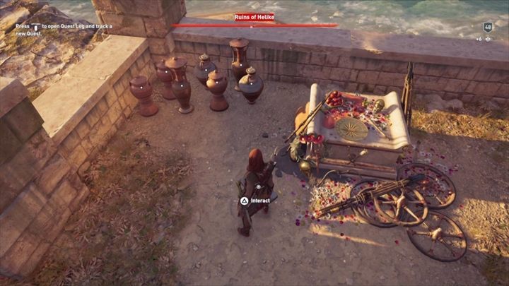 The location of this Ainigmata Ostraka: Ruins of Helike, Achaia - Ainigmata Ostraka in Achaia in Assassins Creed Odyssey - Ainigmata Ostraka - Assassins Creed Odyssey Guide