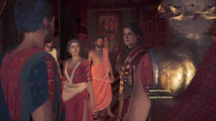 Then you can accuse one of the kings that he is a Cultist of Kosmos - Pausanias is guilty one - Important choices in Chapter 7 of Assassins Creed Odyssey - Important choices - Assassins Creed Odyssey Guide