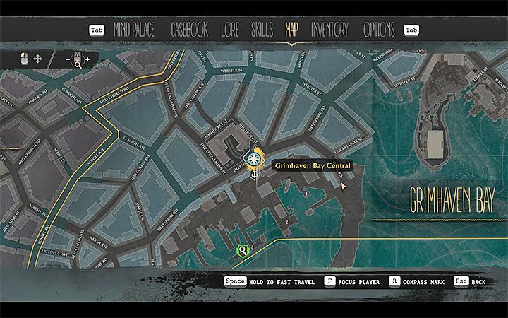 Once the game opens the world map, select a different point as a quick travel destination (you must have at least two phone booths unlocked) - How to unlock quick travel in The Sinking City? - FAQ - The Sinking City Guide
