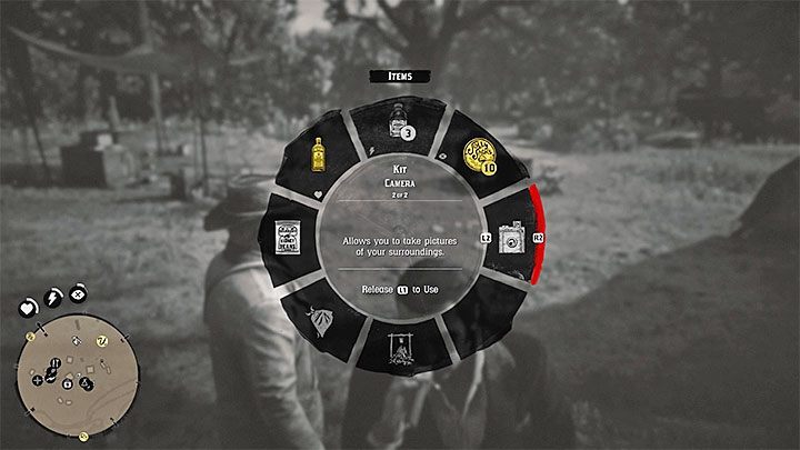You receive a camera automatically at the beginning of the second chapter - when the gang breaks a camp in Horseshoe Overlook - How to take pictures in the RDR2 game? - FAQ - Red Dead Redemption 2 Guide