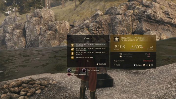 Inside, you will find the merchant kit - Locations of Legendary Items in GreedFall - Secrets and additional activities - GreedFall Guide