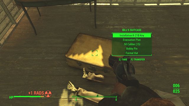 In order to get to the complex, you must take the key from the suitcase - Federal Surveillance Center K-21B - The Glowing Sea - Sector 8 - Fallout 4 Game Guide & Walkthrough