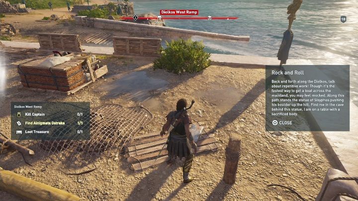 Location of Ainigmata Ostraka: Dilkos West Ramp - Korinthia - Ainigmata Ostraka in Assassins Creed Odyssey Game - Ainigmata Ostraka - Assassins Creed Odyssey Guide