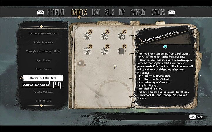 Side-cases can be completed in parallel with major investigations - Conduct of investigations in The Sinking City - Basics - The Sinking City Guide